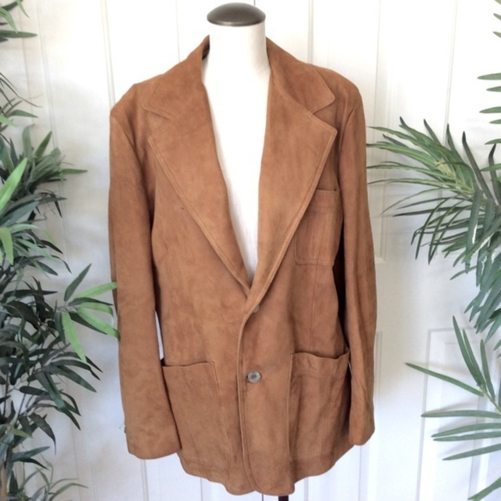 Vintage Scully 42 Tan Suede Leather Men’s Blazer Jacket Coat